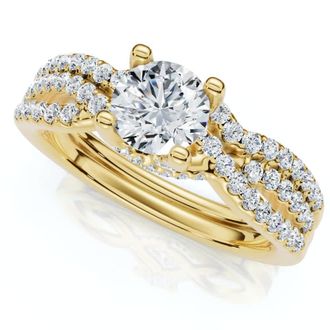 Pompeii3 1Ct TW Infinity Engagement Wedding Ring Set 14k Gold Lab Grown