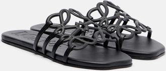 Loewe Paulas Ibiza Petal Anagram leather slides
