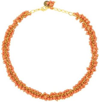Deepa Gurnani Jemsa Collar Necklace in Coral at Nordstrom