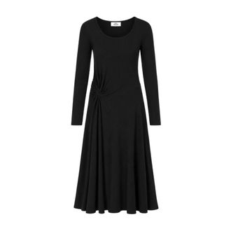 Mads Norgaard Severa Jurk 2x 2 Katoen Effen - Dames - Casual kleedjes - Zwart - S - Katoen - Kleedjes