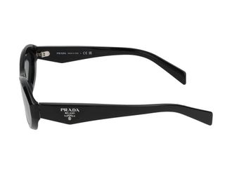 Prada Womens 0pr Oval Acetate Sunglasses Black