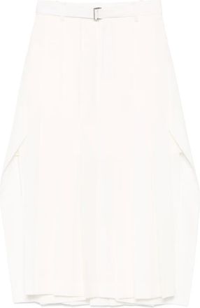 sacai Gonna midi pliss&eacute; - Bianco
