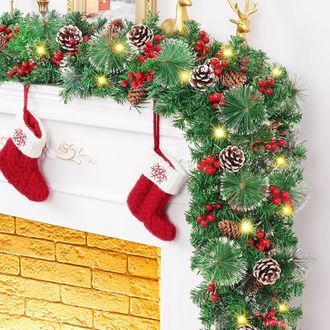 OEM Guirnalda De Luces Navide&ntilde;as De 2,7 M Con 50 Led, &Aacute;rbol Artificial Con Adornos, Decoraci&oacute;n Navide&ntilde;a Para Interiores Y Exteriores