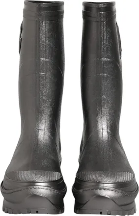 Dolce & Gabbana Black Argento Pull On Rain Boots Womens Shoes (Pre-Owned)