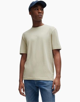 HUGO BOSS Mens BOSS ORANGE Oversized Tchup T Shirt with Logo Detail - Tan - Size: 42