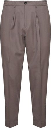 Be Able Tailored Brown Trousers with Pleated Front and Button Closure