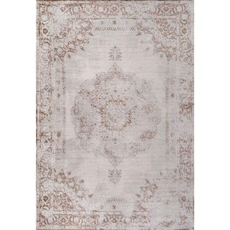 Jonathan Y Designs Rosalia Cottage Medallion Area Rug in Brown/cream at Nordstrom, Size 4Ft 0In X 6Ft 0In