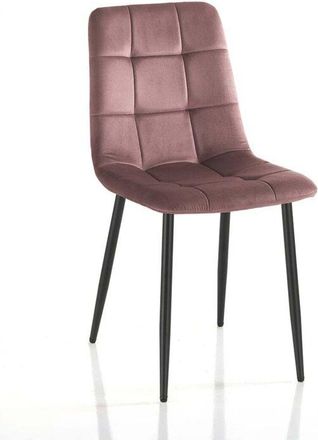 Oresteluchetta Juego De 4 Sillas De Terciopelo Rosa Polvo Para Comedor Corf&ugrave; Pink