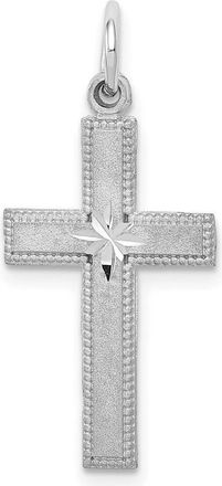 Diamond2Deal 14k White Gold Diamond-cut Cross Pendant