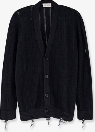 Laneus Cardigan in cotone con effetto destroyed - LANEUS - gender_Man
