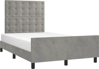 vidaXL Vidaxl - Estructura De Cama Sin Colch&oacute;n Terciopelo Gris Claro 120x200 Cm