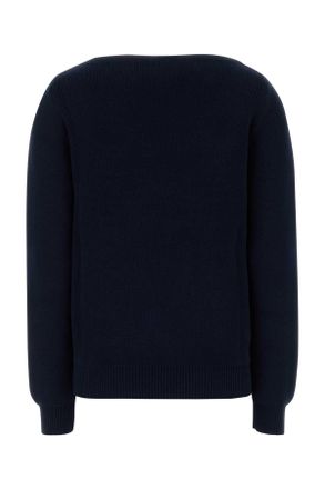 Prada Womens Navy Blue Cotton Sweater Bleu Exterior: Maglieria