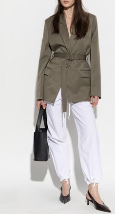 Victoria Beckham Loose-fit Trousers With Drawstring Cuffs, Womens, White