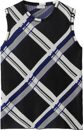 Burberry Plaid Knit Sleeveless Top - Dames - Tops zonder mouwen - Veelkleurig - M - Tops