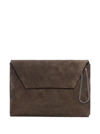Brunello Cucinelli suede envelope clutch bag - women - Calf Leather - OS - Brown