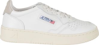 Autry White Gray Medalist Low Leather Sneakers