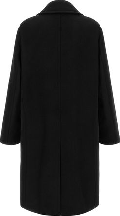 Fendi Virgin Wool Double-Breasted Coat - Black