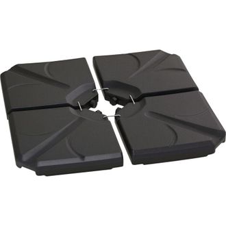 OUTSUNNY Base Para Sombrilla De 4 Piezas Soporte Para Parasol Rellenable Con Arena 72 Kg O Agua 56 Kg Para Jard&iacute;n Patio Terraza Negro