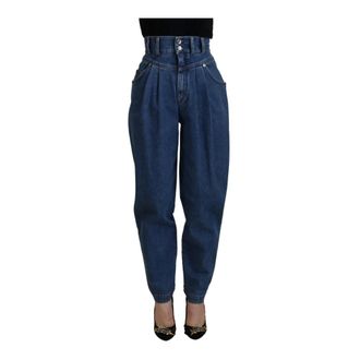 Dolce & Gabbana Loose-fit Jeans, female, Blue, Size: M High-Waisted Cotton Jean