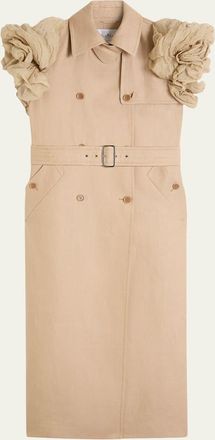 Max Mara Double-Breasted Linen Duster Coat