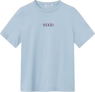 Wood Wood Womens Alma Logo T-Shirt In Sky Blue