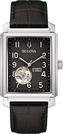 Bulova Sutton Automatic Mens Black Watch 96A269 Leather - One Size