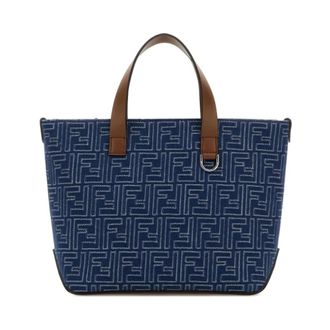 Fendi Shopping Bag S Denim Ff/C - Heren - Shoppers - Blauw - ONE Size - Denim - Tassen
