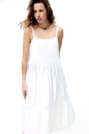 H&M Lace-trimmed Flared-skirt Dress in White at Nordstrom, Size X-Small