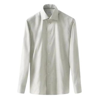 Eton Beige Twill Lange Mouwen Overhemd - Heren - Casual Overhemden - Beige - 5XL - Katoen - Overhemden