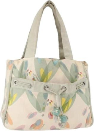 Chanel Pre-owned Bucket Bags, female, White, Size: ONE SIZE Pre-owned Canvas Tote
