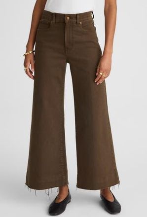 Madewell The Flare Wide Leg Crop Jeans in Dark Mocha at Nordstrom Rack, Size 25