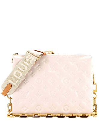 Louis Vuitton White Monogram Embossed Lambskin Coussin Pm (Authentic Pre- Loved)