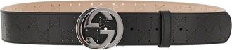 Gucci Leather belt with GG Interlock buckle Man 105