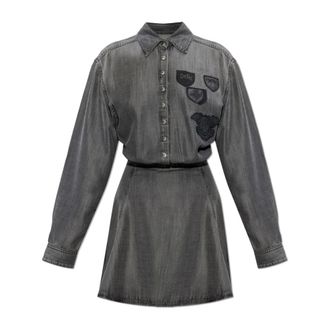 Diesel Shirt Dresses, female, Gray, Size: XS De-Drevia-S Denim Dress