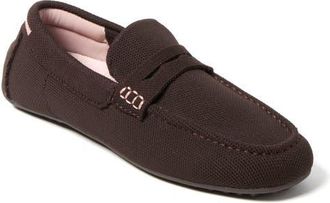 Dearfoams Hazel Stretch Knit Driving Loafer Slipper in Coffee at Nordstrom, Size 10