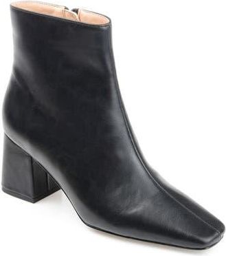 Journee Collection Haylinn Vegan Leather Bootie in Black at Nordstrom Rack, Size 10
