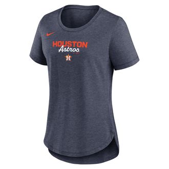 Nike Houston Astros Arched Team Name Nike Womens MLB T-Shirt in Blue | NKMVEX52HUS-SVQ