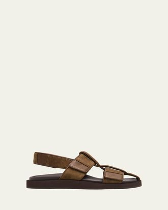 John Lobb Mens Milford Suede Fisherman Sandals