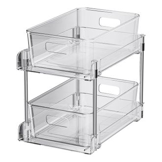 OEM Caja De Almacenamiento De Una Sola Pieza Para Debajo Del Fregadero, Caja De Almacenamiento Deslizante De Dos Niveles Para Ba&ntilde;o Y Armario, Caja De Alma