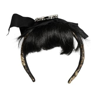 Dolce & Gabbana Multicolor Kristallen Haarband - Dames - Haaraccessoires - Zwart - ONE Size - Nylon - Accessoires