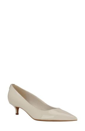 Calvin Klein Roxanna Pointed Toe Pump in Ivory Patent at Nordstrom, Size 7.5