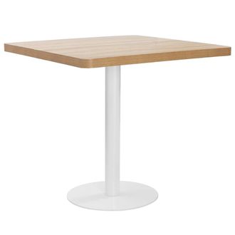 vidaXL Mesa De Bistr&oacute; Mdf Marr&oacute;n Claro 80x80 Cm Vidaxl