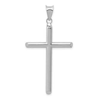 Diamond2Deal 14k White Gold Hollow Cross Pendant