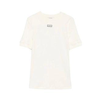 Entire studios Entire Studios, Tops, Dames, Wit, M, Katoen, Ribbed T-shirt met korte mouwen