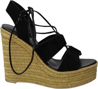 Saint Laurent Womens Suede Espadrille Platform Wedges (Authentic Pre-Loved)