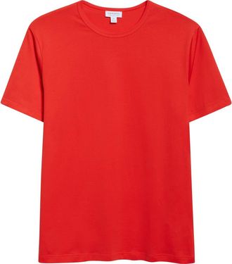 Sunspel Cotton Crewneck T-Shirt in Bright Red at Nordstrom, Size Xx-Large