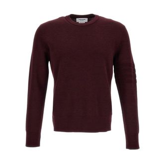 Thom Browne Milano Stitch 4-Bar Pullover - male - Thom Browne - Round-neck Knitwear - Red - M - Knitwear