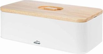 Lacor Panera Estilo N&oacute;rdico Con Tabla De Corte En La Tapa [42 X 22,5 X 12,5 Cm] - Blanco Mate