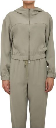 Marella Groene Jas voor Stijlvolle Outfits - Dames - Vesten met rits - Groen - XL - Polyester - Hoodies & sweatvesten