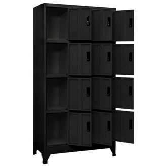 Berkfield Home Locker Cabinet Black 90x45x180 cm Steel | Size: 90 x 45 x 180 cm